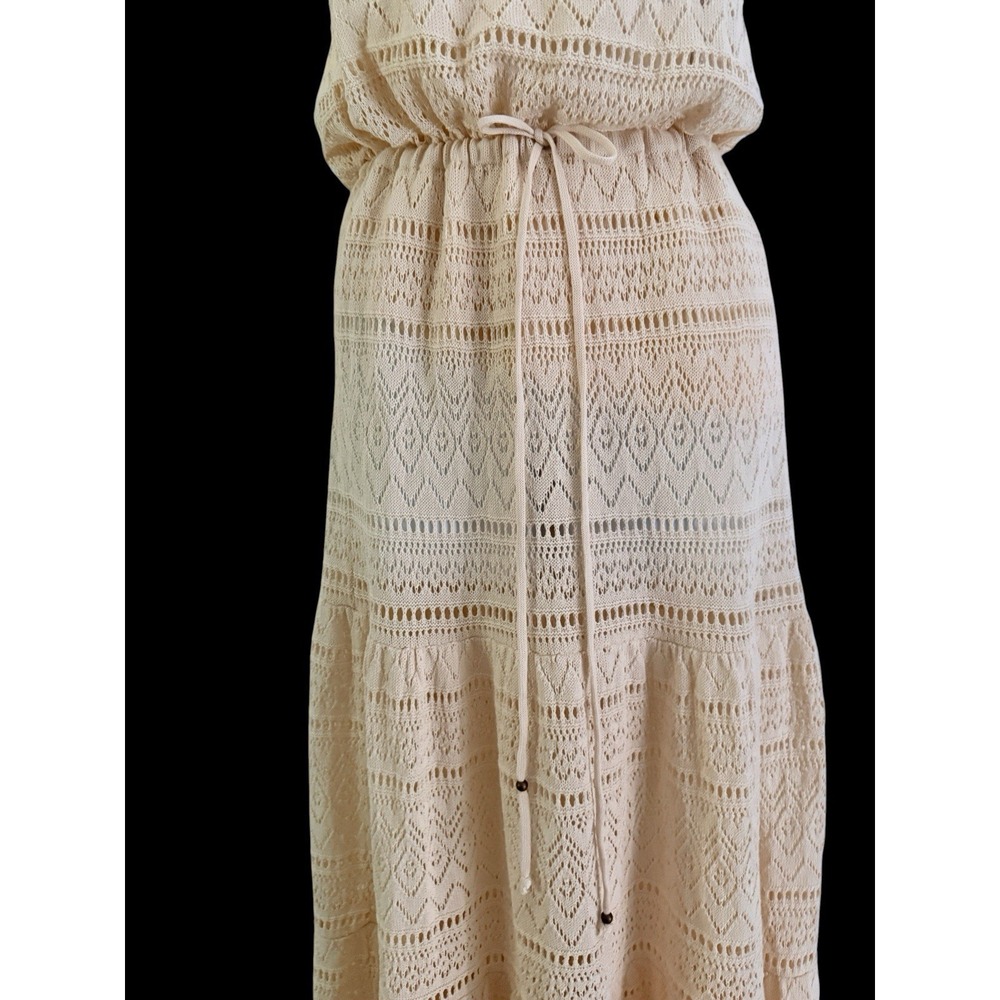 Bash Ba&sh Halter Dress L Cream Crochet Knit Maxi Cotton Boho Beach NWOT Beach - Picture 5 of 15